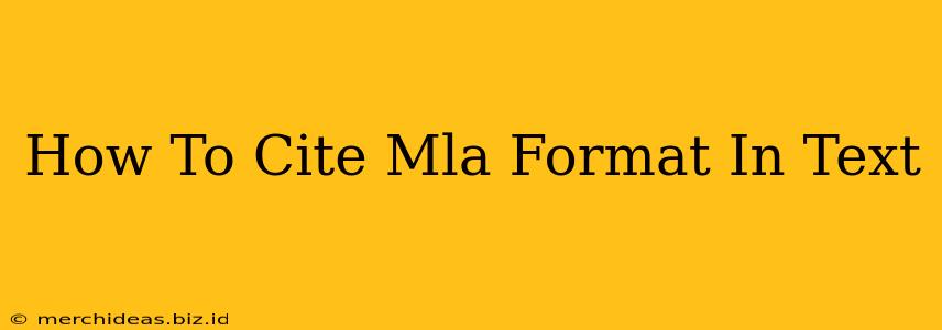 How To Cite Mla Format In Text