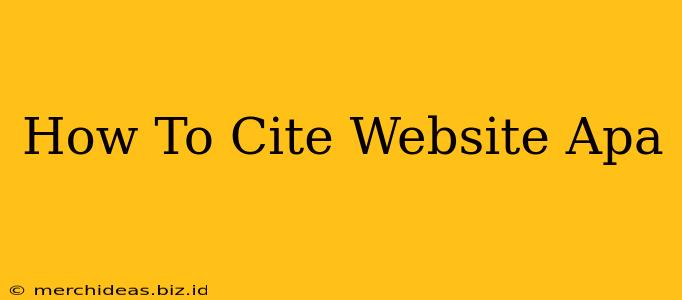 How To Cite Website Apa