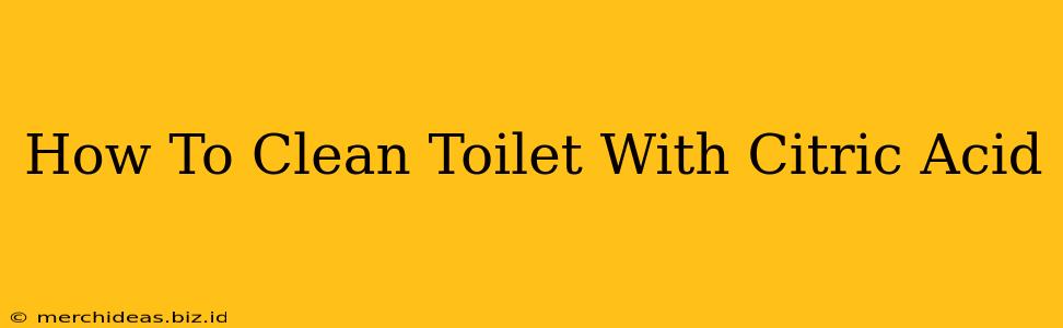 How To Clean Toilet With Citric Acid
