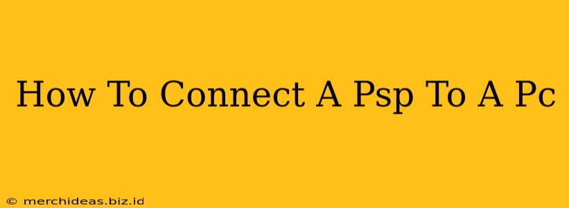 How To Connect A Psp To A Pc