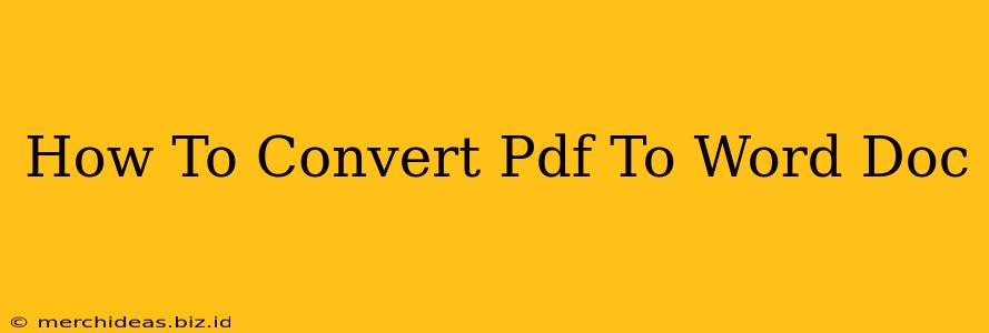 How To Convert Pdf To Word Doc