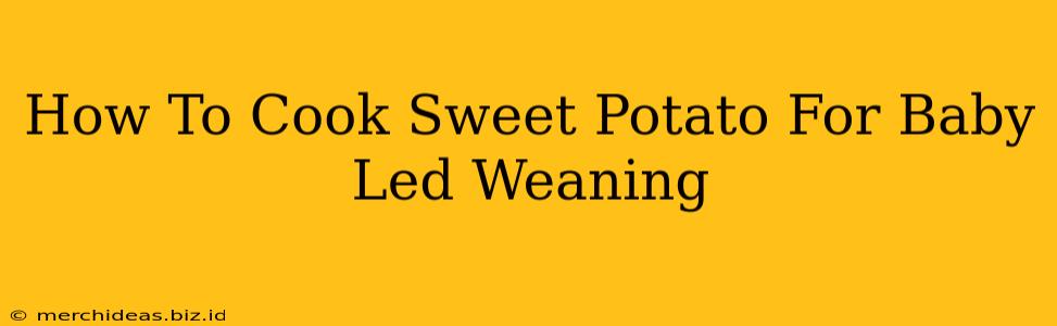 How To Cook Sweet Potato For Baby Led Weaning