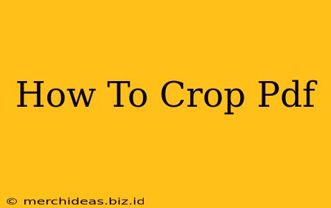 How To Crop Pdf