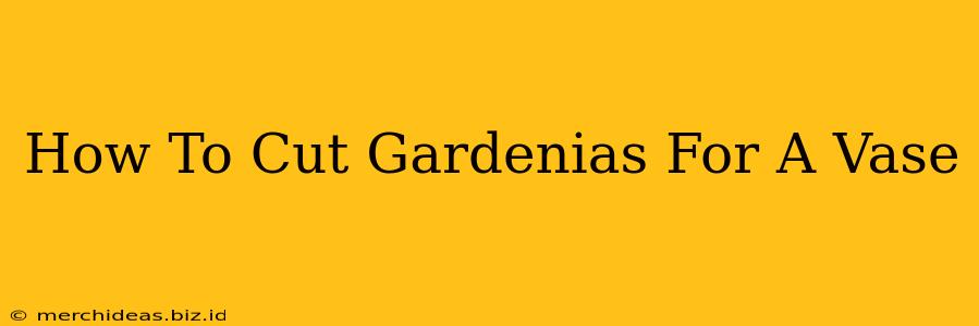 How To Cut Gardenias For A Vase
