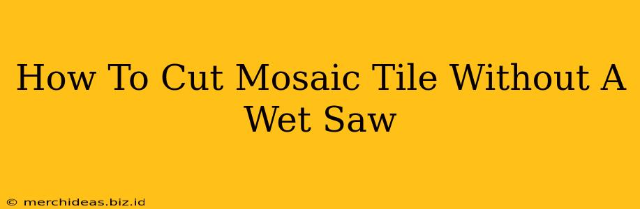 How To Cut Mosaic Tile Without A Wet Saw