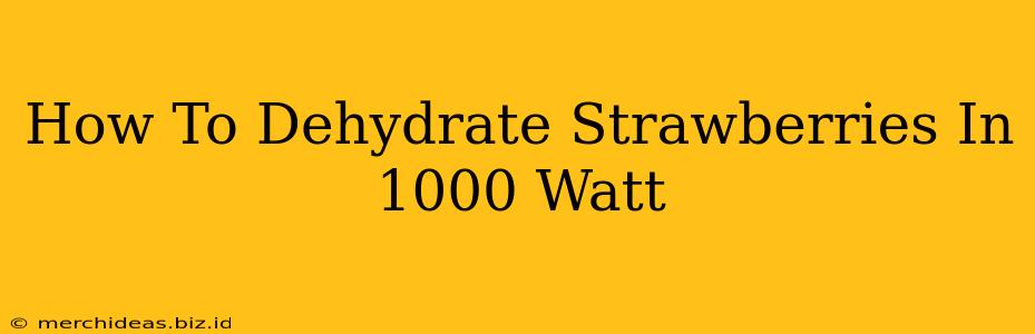 How To Dehydrate Strawberries In 1000 Watt