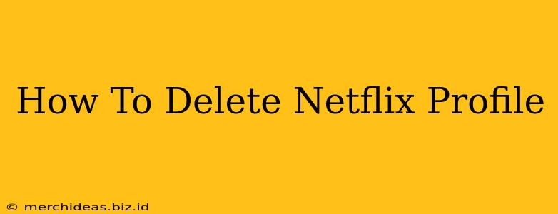 How To Delete Netflix Profile