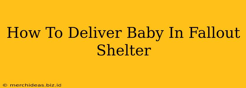 How To Deliver Baby In Fallout Shelter
