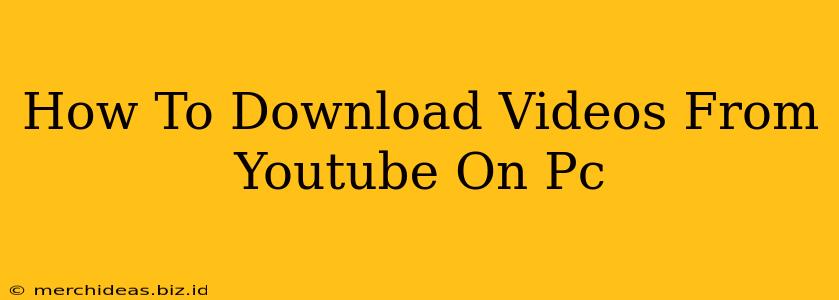 How To Download Videos From Youtube On Pc