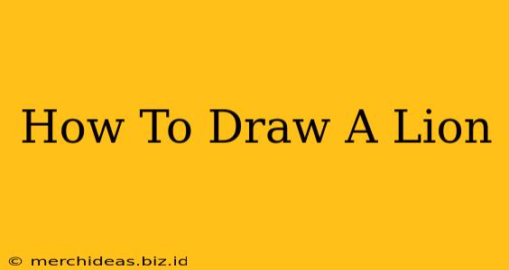 How To Draw A Lion