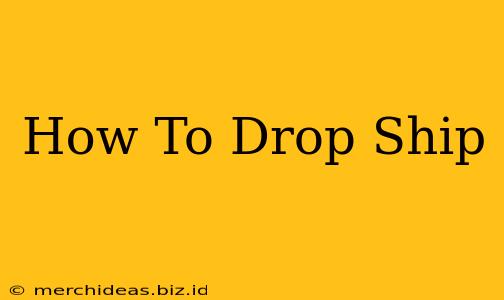 How To Drop Ship