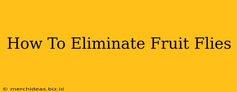 How To Eliminate Fruit Flies