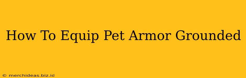 How To Equip Pet Armor Grounded