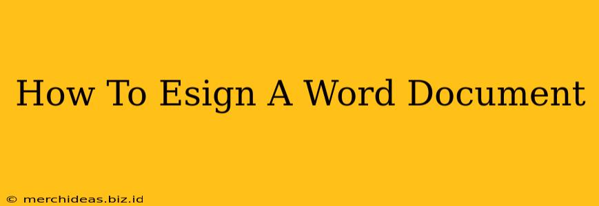 How To Esign A Word Document