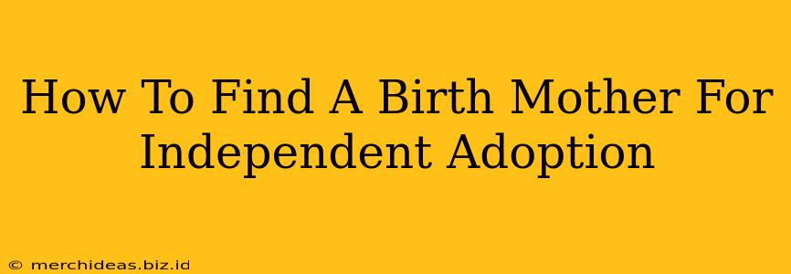 How To Find A Birth Mother For Independent Adoption