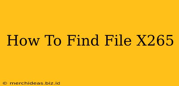 How To Find File X265