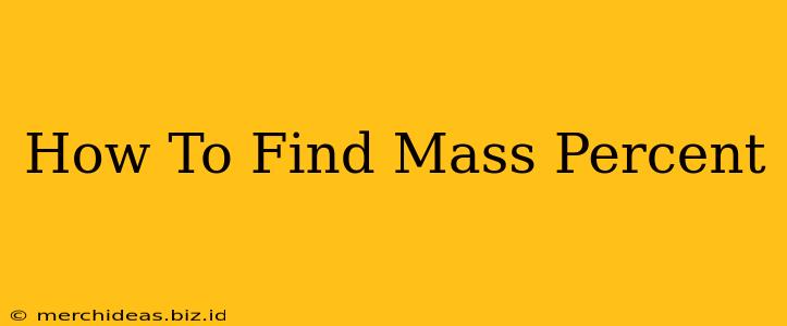 How To Find Mass Percent