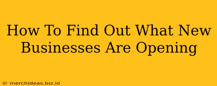 How To Find Out What New Businesses Are Opening