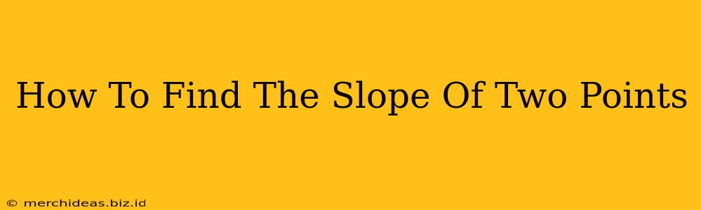 How To Find The Slope Of Two Points