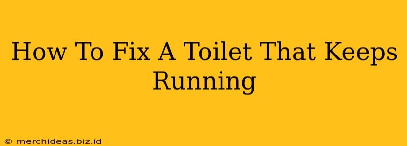 How To Fix A Toilet That Keeps Running