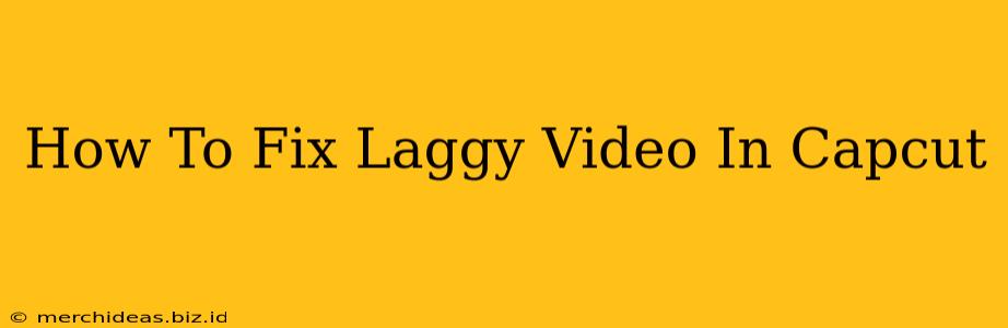 How To Fix Laggy Video In Capcut