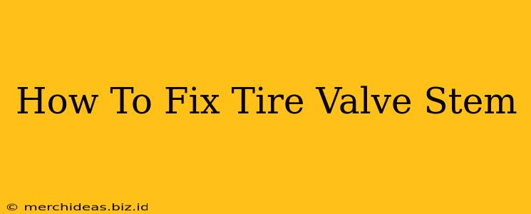 How To Fix Tire Valve Stem