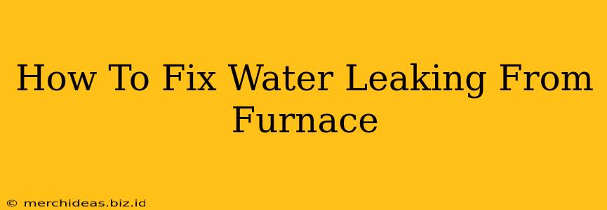 How To Fix Water Leaking From Furnace