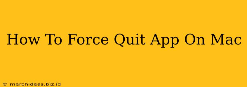 How To Force Quit App On Mac