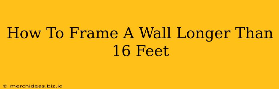 How To Frame A Wall Longer Than 16 Feet