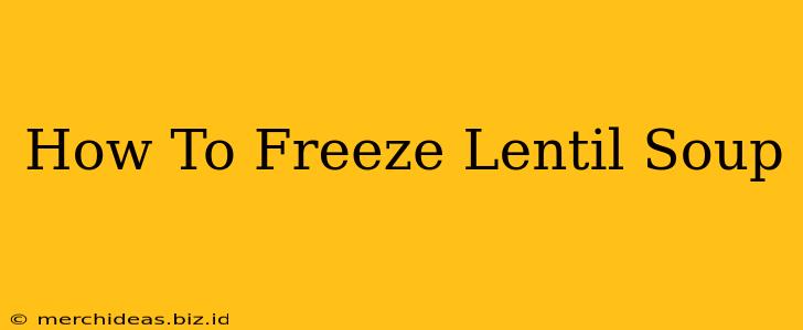 How To Freeze Lentil Soup