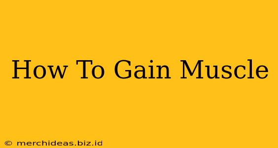 How To Gain Muscle