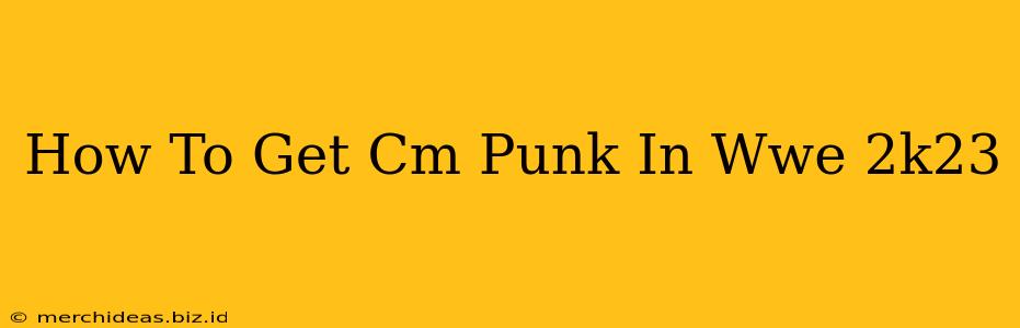 How To Get Cm Punk In Wwe 2k23
