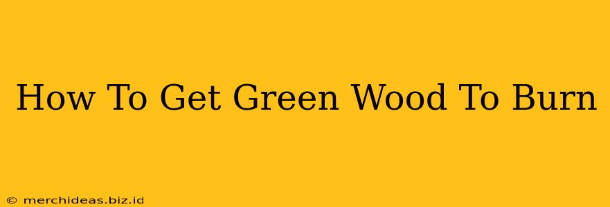How To Get Green Wood To Burn