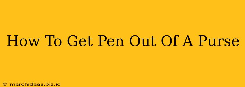 How To Get Pen Out Of A Purse