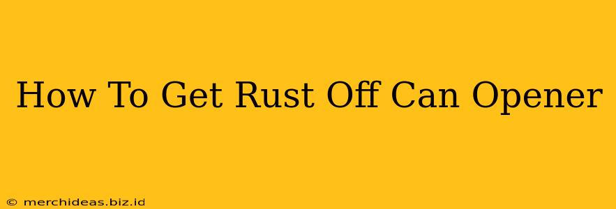 How To Get Rust Off Can Opener