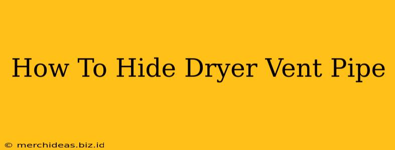 How To Hide Dryer Vent Pipe