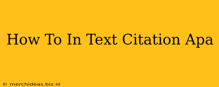 How To In Text Citation Apa