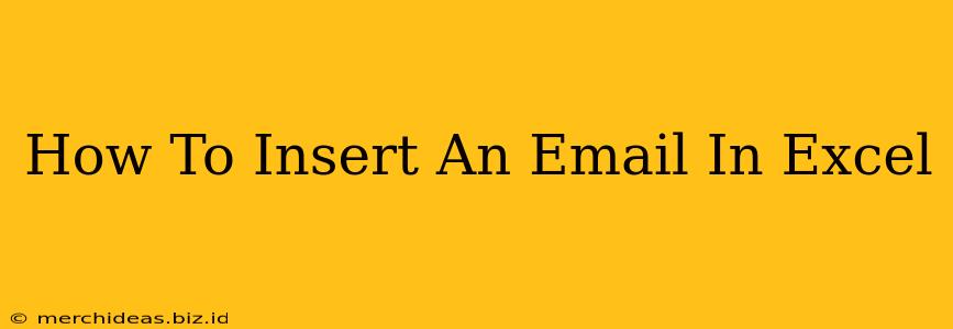 How To Insert An Email In Excel