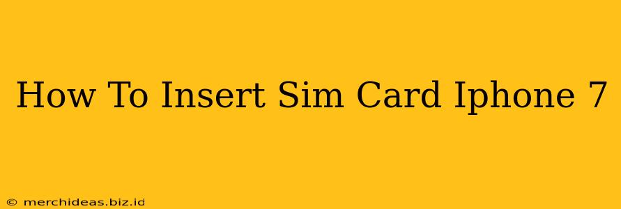 How To Insert Sim Card Iphone 7