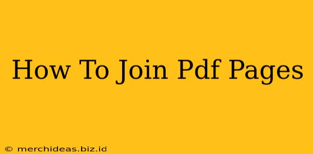 How To Join Pdf Pages