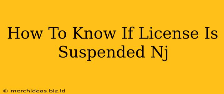 How To Know If License Is Suspended Nj
