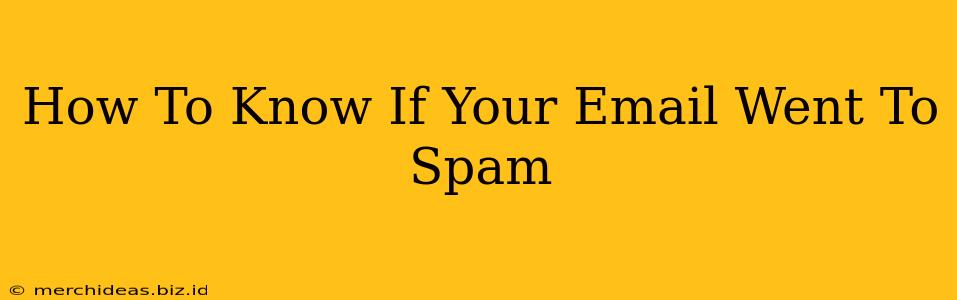 How To Know If Your Email Went To Spam