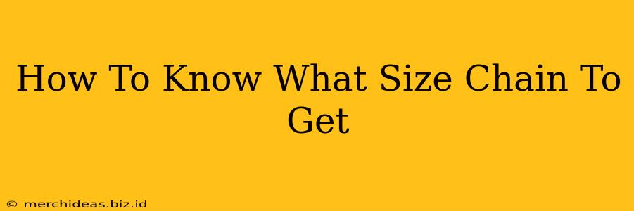 How To Know What Size Chain To Get