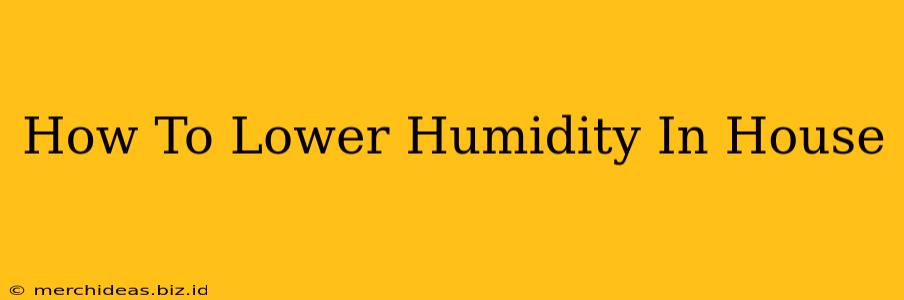 How To Lower Humidity In House