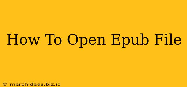 How To Open Epub File