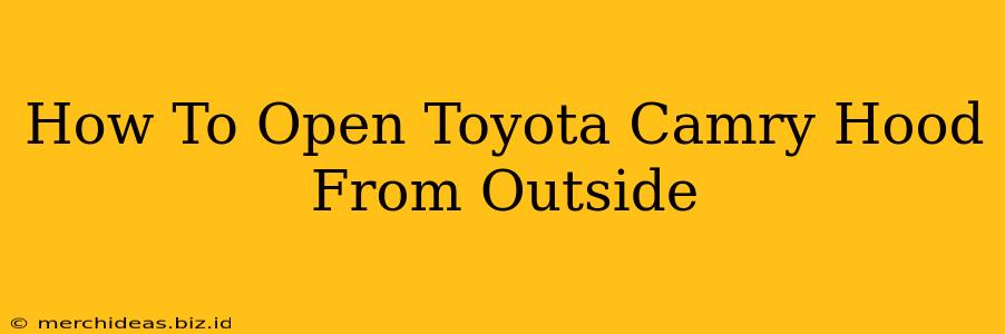 How To Open Toyota Camry Hood From Outside