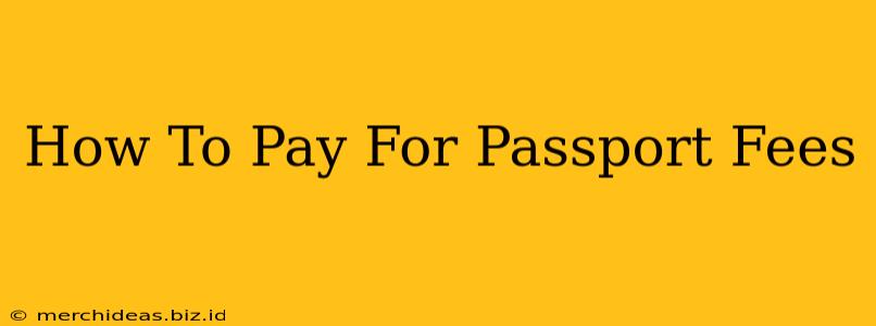 How To Pay For Passport Fees