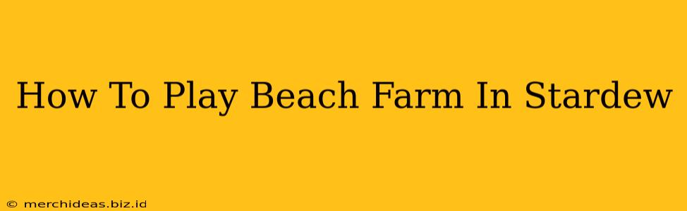 How To Play Beach Farm In Stardew