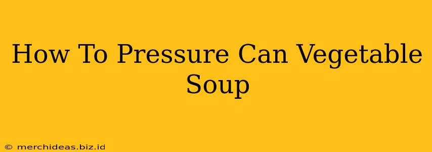 How To Pressure Can Vegetable Soup