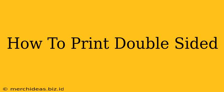 How To Print Double Sided